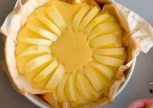 Mixing diced apples into soft apple cake batter