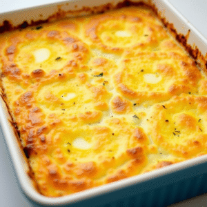 golden baked creamy egg gratin recipe ready to serve