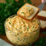 creamy chicken spread recipe served on toast