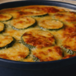 golden zucchini gratin recipe with melted cheese