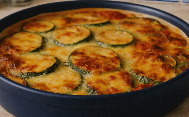 golden zucchini gratin recipe with melted cheese
