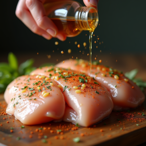 Preparing easy baked chicken breast recipe for beginners