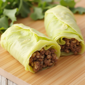 rolling stuffed cabbage rolls with beef and rice filling