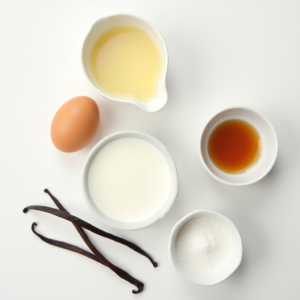 ingredients for vanilla dessert cream