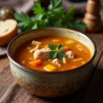 Homemade chicken soup for cold and flu recovery