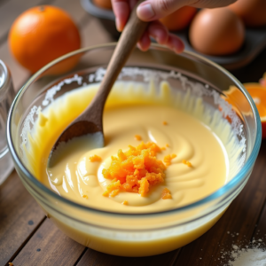 mixing batter for no oven orange cupcakes