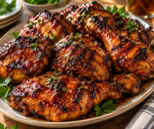 juicy BBQ chicken with caramelized sauce