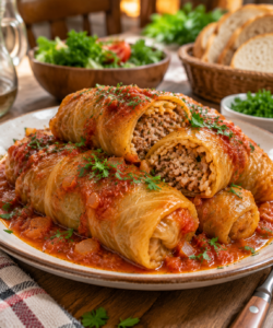 stuffed cabbage rolls recipe served as a comforting homemade dinner