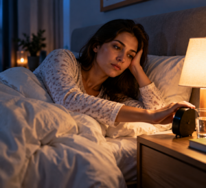 person waking up at night due to bathroom habits