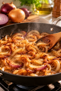 Cooking onions to create flavorful caramelized onion dishes