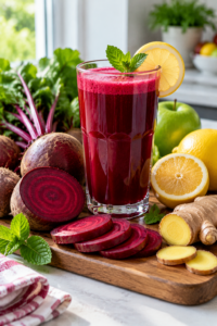 Fresh beet juice drink showing beet juice benefits