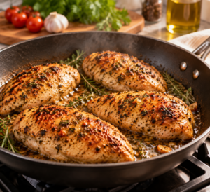 Cooking chicken safely after proper preparation