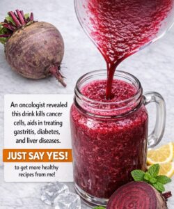 Carrot and Beetroot Juice served with fresh beetroot, lemon, mint, and ice