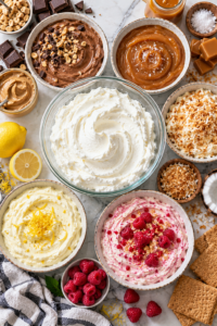 Five flavour bases prepared for easy Cool Whip Desserts