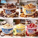 Five easy Cool Whip Desserts with chocolate, caramel, coconut, lemon, and raspberry flavours