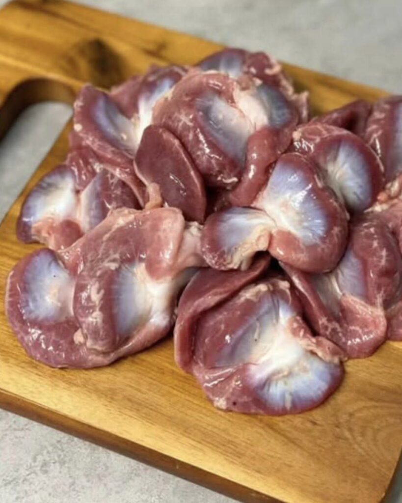 Are Chicken Gizzards Healthy with fresh chicken gizzards prepared for cooking
