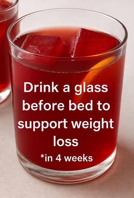 beet juice drink in a glass with fresh red color and ice cubes