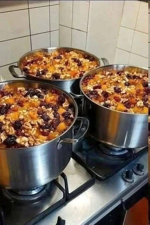 homemade fruit dessert recipe with fresh fruits and nuts