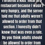 kids menu for adults at a restaurant