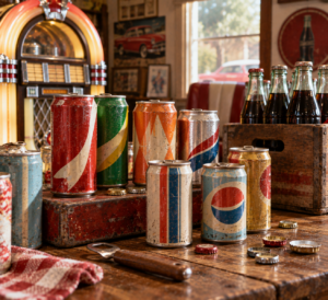 vintage soda collection and discontinued beverage nostalgia