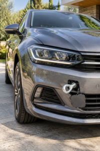 car bumper tow hook cover removed with eyelet correctly installed
