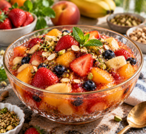 finished fruit dessert recipe served beautifully