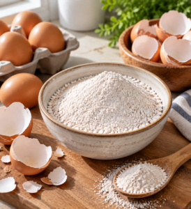 eggshell powder benefits shown with prepared calcium powder