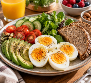 healthy boiled eggs breakfast meal