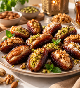 dates health benefits shown in a healthy date snack