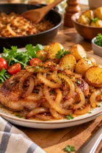 Health benefits of onions shown in a delicious finished onion recipe