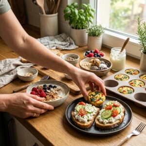 High Protein Snacks ingredients prepared on a kitchen counter
