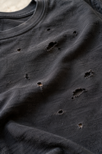 holes in clothes caused by everyday fabric wear