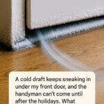 cold draft under front door showing air entering through the bottom gap