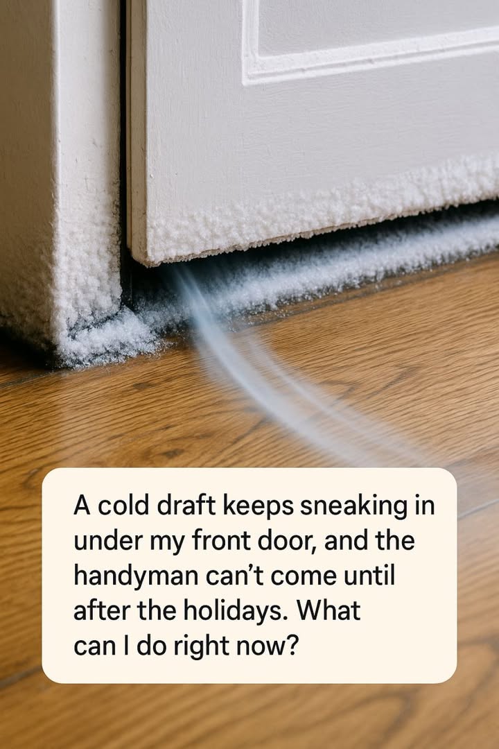 cold draft under front door showing air entering through the bottom gap