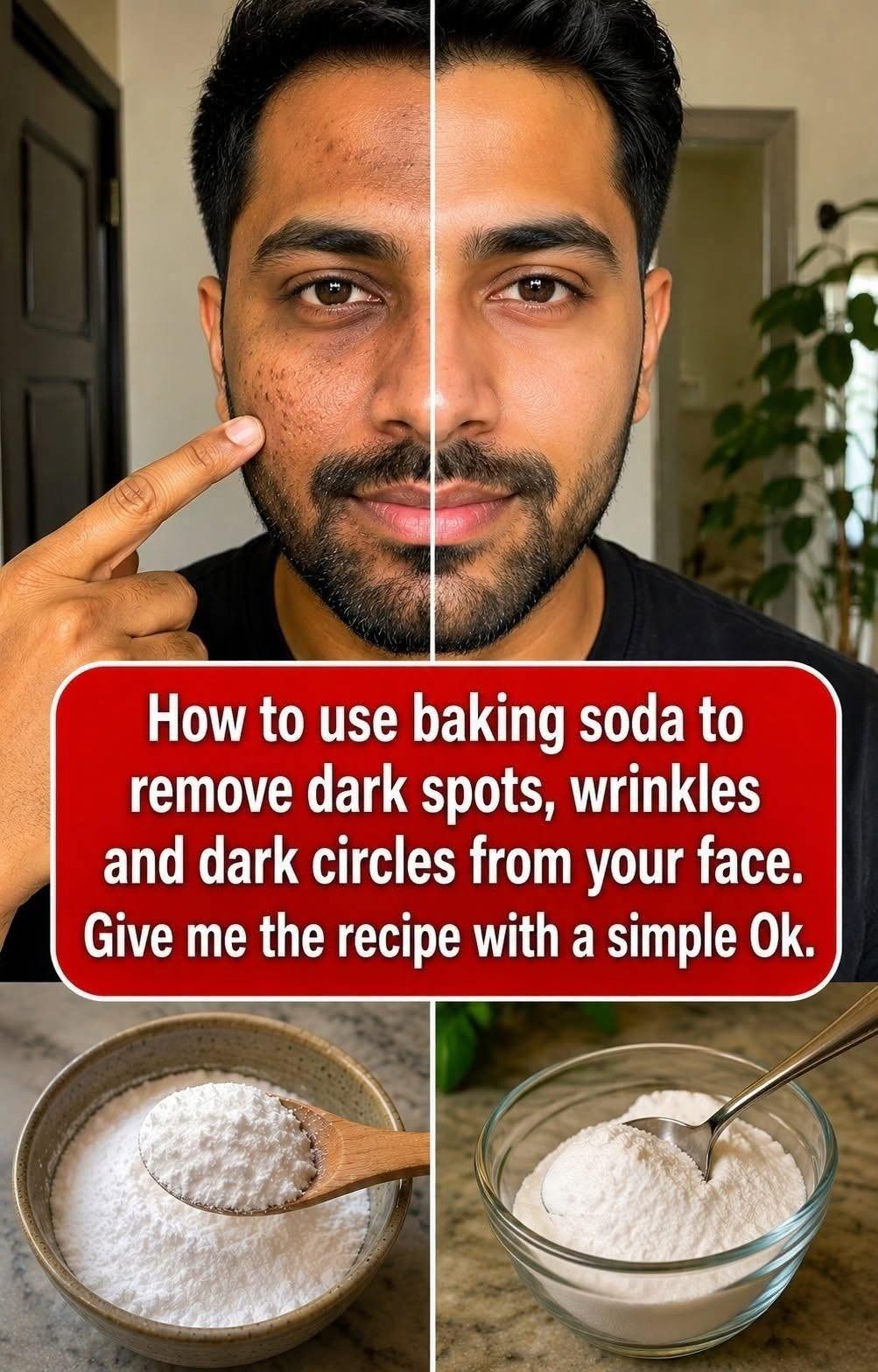 baking soda on the face for dark spots wrinkles and dark circles