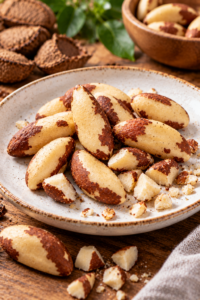 Brazil nuts served as a nutritious snack