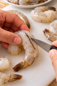 How to devein shrimp with a small paring knife