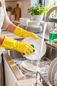 Safe dishwashing and kitchen hygiene practices